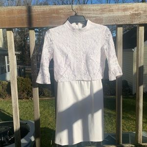 Asos white lace mini dress